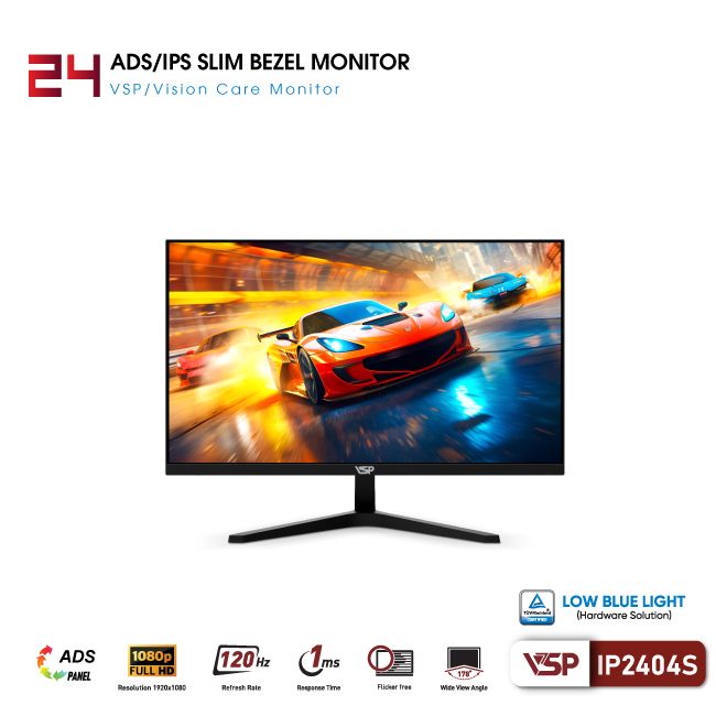 Màn hình VSP IP2404S (23.8 inch/FHD/IPS/120Hz/1ms) TUV bảo vệ mắt