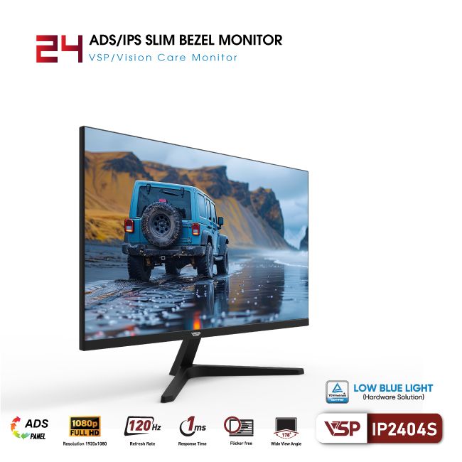 Màn hình VSP IP2404S (23.8 inch/FHD/IPS/120Hz/1ms) TUV bảo vệ mắt