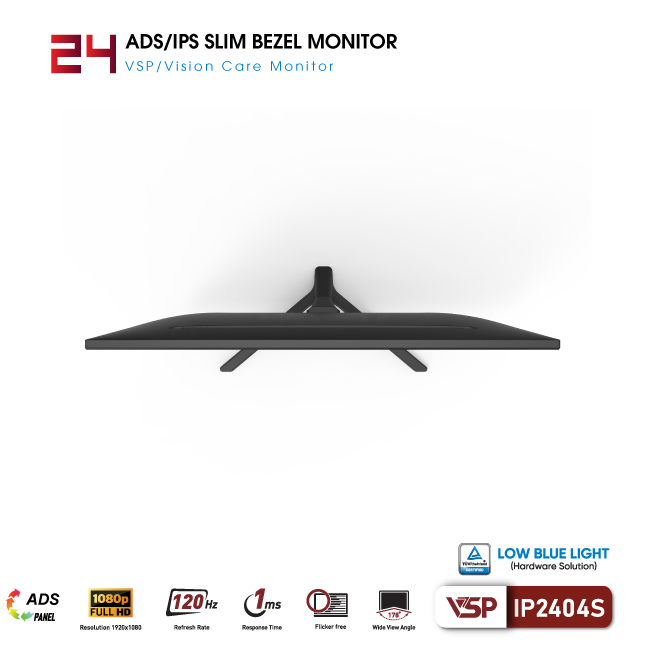 Màn hình VSP IP2404S (23.8 inch/FHD/IPS/120Hz/1ms) TUV bảo vệ mắt