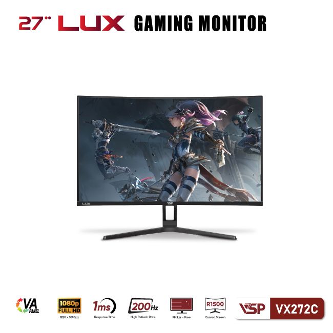 Màn hình cong VSP 27inch VX272C (27 inch/FHD/VA/200Hz/1ms/Cong)