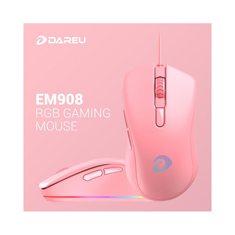 Chuột chơi game Dareu EM908 Pink (USB)